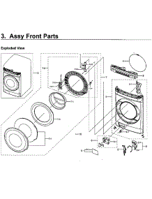 Front Assy parts for Samsung Washer WV60M9900AW/A5-00 from AppliancePartsPros.com