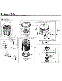 Tub Asy parts for Samsung Washer WA5471ABP/XAA-01 from AppliancePartsPros.com
