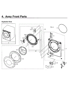 Front / Door parts for Samsung Washer WF45M5500AZ/A5-00 from AppliancePartsPros.com