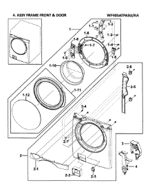 Front / Door parts for Samsung Washer WF405ATPASU/AA-00 from AppliancePartsPros.com