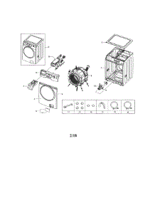 Main parts for Samsung Washer WF338AAB/XAA-01 from AppliancePartsPros.com