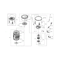 Tub parts for Samsung Washer WA45M7050AW/A4-02 from AppliancePartsPros.com