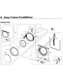 Frame Front & Door parts for Samsung Washer WF350ANP/XAA-01 from AppliancePartsPros.com