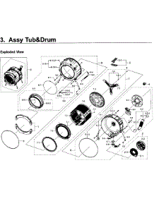 Tub & Drum parts for Samsung Washer WF350ANP/XAA-01 from AppliancePartsPros.com