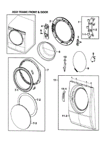 Front / Door parts for Samsung Washer WF328AAG/XAA-01 from AppliancePartsPros.com
