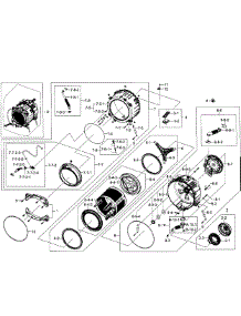 Tub-Drum parts for Samsung Washer WF520ABW/XAA-06 from AppliancePartsPros.com