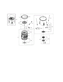 Tub parts for Samsung Washer WA50K8600AV/AA-00 from AppliancePartsPros.com
