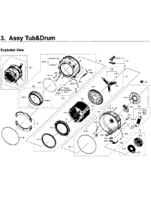 Tub & Drum parts for Samsung Washer WF350ANP/XAA-00 from AppliancePartsPros.com