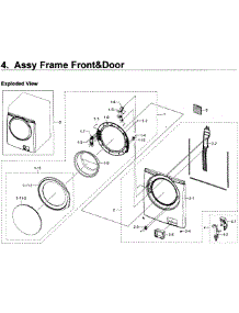 Frame Front & Door parts for Samsung Washer WF350ANP/XAA-00 from AppliancePartsPros.com