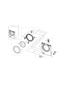 Frame Front & Door parts for Samsung Washer WF210ANW/XAA-03 from AppliancePartsPros.com