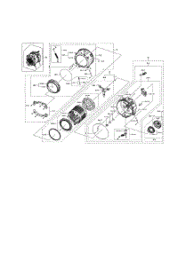 Tub & Drum parts for Samsung Washer WF45N5300AW/US-00 from AppliancePartsPros.com