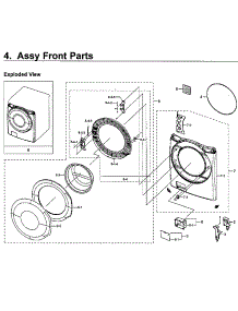 Door parts for Samsung Washer WF45M5500AW/A5-00 from AppliancePartsPros.com