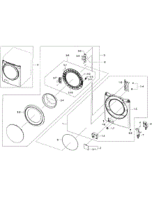 Front / Door Section parts for Samsung Washer WF45H6300AW/A2-01 from AppliancePartsPros.com