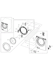 Frame Front & Door parts for Samsung Washer WF36J4000AW/A2-00 from AppliancePartsPros.com