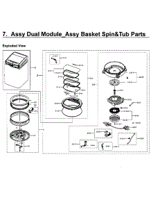 Dual Module Basket Parts parts for Samsung Washer WV55M9600AW/A5-00 from AppliancePartsPros.com