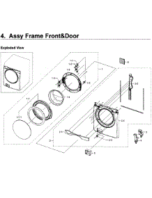 Frame Front & Door parts for Samsung Washer WF419AAW/XAA-02 from AppliancePartsPros.com