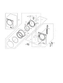 Front Frame & Door parts for Samsung Washer WF338AAW/XAA-01 from AppliancePartsPros.com