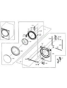 Front / Door Assy parts for Samsung Washer WF511ABW/XAA-03 from AppliancePartsPros.com