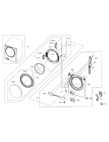 Frame Front & Door parts for Samsung Washer WF393BTPARA/A2-00 from AppliancePartsPros.com