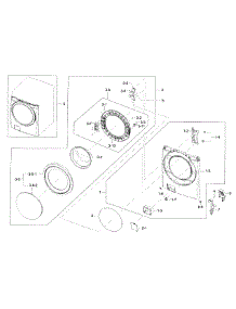 Frame Front & Door parts for Samsung Washer WF42H5000AW/A2-00 from AppliancePartsPros.com