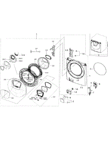 Frame Front & Door parts for Samsung Washer WF45K6200AZ/A2-01 from AppliancePartsPros.com