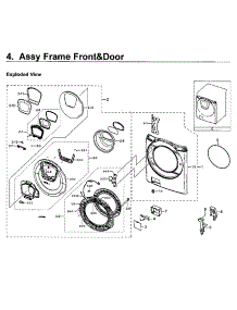 Frame Front & Door parts for Samsung Washer WF50K7500AV/A2-11 from AppliancePartsPros.com