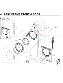 Frame Front & Door parts for Samsung Washer WF219ANW/XAA-01 from AppliancePartsPros.com