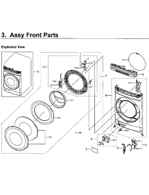 Front Assy parts for Samsung Washer WV55M9600AV/A5-00 from AppliancePartsPros.com