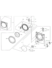 Frame Front & Door parts for Samsung Washer WF42H5000AW/A2-01 from AppliancePartsPros.com