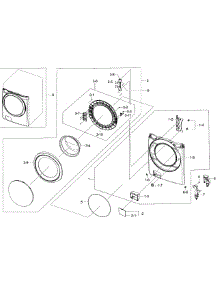 Front / Door Section parts for Samsung Washer WF45H6100AP/A2-01 from AppliancePartsPros.com