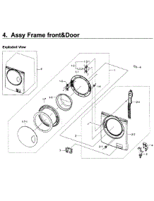Frame Front & Door parts for Samsung Washer WF219ANB/XAA-01 from AppliancePartsPros.com