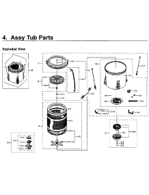 Tub parts for Samsung Washer WA48H7400AW/AA-11 from AppliancePartsPros.com