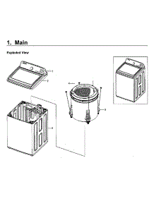 Main parts for Samsung Washer WA48H7400AW/AA-11 from AppliancePartsPros.com
