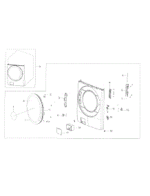 Frame Front & Door parts for Samsung Washer WF56H9110CW/A2-01 from AppliancePartsPros.com