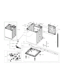 Frame Assy parts for Samsung Washer WA456DRHDSU/AA-02 from AppliancePartsPros.com