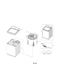 Main parts for Samsung Washer WA50F9A7DSP/A2-01 from AppliancePartsPros.com