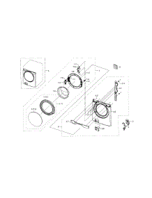 Frame Front & Door parts for Samsung Washer WF395BTPARA/A1-00 from AppliancePartsPros.com