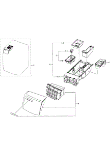 Drawer parts for Samsung Washer WF511ABR/XAA-04 from AppliancePartsPros.com