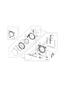 Frame Front & Door parts for Samsung Washer WF448AAP/XAA-07 from AppliancePartsPros.com