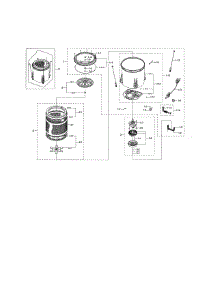 Tub parts for Samsung Washer WA45M7050AW/A4-01 from AppliancePartsPros.com