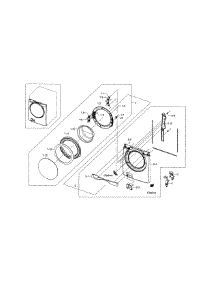 Frame Front & Door parts for Samsung Washer WF448AAW/XAA-07 from AppliancePartsPros.com