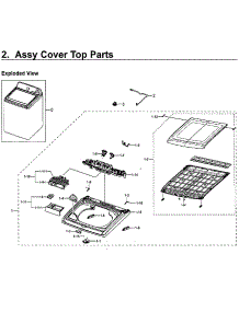 Cover Top parts for Samsung Washer WA40J3000AW/A2-13 from AppliancePartsPros.com
