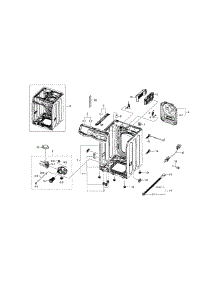 Frame & Cover parts for Samsung Washer WF433BTGJWR/A1-00 from AppliancePartsPros.com