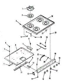 Main Top Section parts for Kenmore Range 911.7898514 (9117898514, 911 7898514) from AppliancePartsPros.com