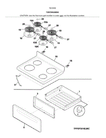 Top / Drawer parts for Kenmore Range 790.93009314 (79093009314, 790 93009314) from AppliancePartsPros.com