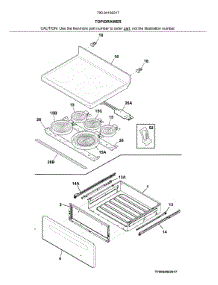 Top / Drawer parts for Kenmore Range 790.94192317 (79094192317, 790 94192317) from AppliancePartsPros.com