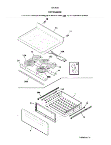 Top / Drawer parts for Kenmore Range 790.96182715 (79096182715, 790 96182715) from AppliancePartsPros.com