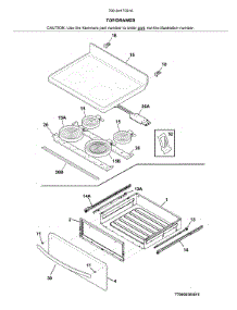 Top / Drawer parts for Kenmore Range 790.94173316 (79094173316, 790 94173316) from AppliancePartsPros.com