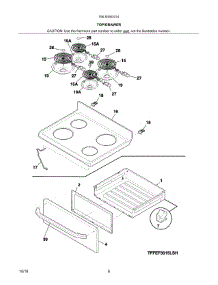 Top / Drawer parts for Kenmore Range 790.93003314 (79093003314, 790 93003314) from AppliancePartsPros.com