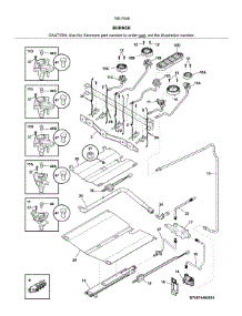 Burner parts for Kenmore Range 790.74467810 (79074467810, 790 74467810) from AppliancePartsPros.com